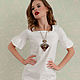 Order Linen dress 'Lady like' white, dress with lace made of linen. mozaika-rus. Livemaster. . Dresses Фото №3
