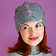 Hat felted feminine. Gray hat female, Caps, Khabarovsk,  Фото №1
