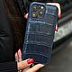 Чехол из синего крокодила iPhone 16 Pro Max. Чехол. Маргарита. Ярмарка Мастеров.  Фото №6