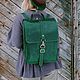 Кожаный рюкзак "Вестер" зеленого цвета, Рюкзаки, Гатчина,  Фото №1