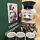 Order Border Guard's Manual: Flask with 3 Glasses. Veselyj farfor. Livemaster. . Souvenirs by profession Фото №3