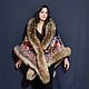 Pavlovo Posad shawl 'White roses' with a raccoon. Shawls. National Brand. My Livemaster. Фото №4