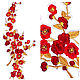 Apliques de Flores Rojas, conjunto de 2 piezas. Applications. StrazoBysinka. Интернет-магазин Ярмарка Мастеров.  Фото №2