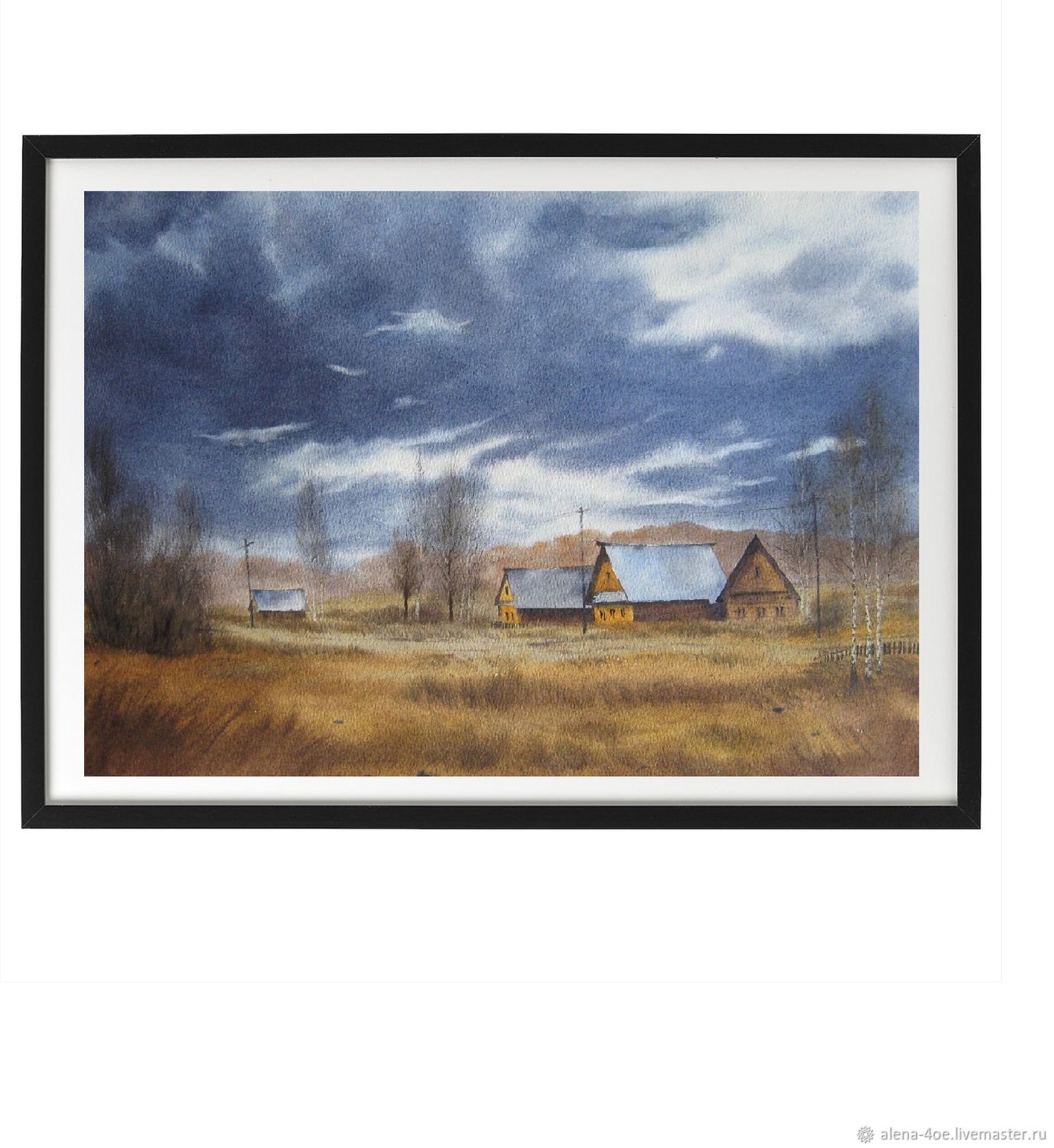 Картина акварелью Первый дождь, Картины, Лесной,  Фото №1