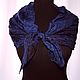 Order Silk handkerchief blue black square thin large batik. Silk scarves gift for Womans. Livemaster. . Shawls1 Фото №3