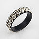 Moto chain ring, black titanium and silver. Rings. asgdesign. My Livemaster. Фото №5