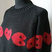 Мужская одежда handmade. Livemaster - original item Sweater with hearts. Handmade.