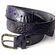 Black Blue Purple Leather Belt, Straps, Ivanovo,  Фото №1