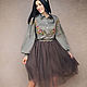 Costume with skirt 'Smoky evening' embroidered blouse, Suits, Vinnitsa,  Фото №1