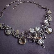 Украшения handmade. Livemaster - original item Necklace with citrine and rutile quartz wire wrap. Handmade.
