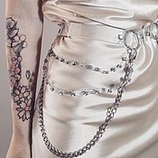 Аксессуары handmade. Livemaster - original item Transparent silicone belt with stones and chain for women. Handmade.