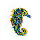 Seahorse, hand embroidery, Brooches, Tver,  Фото №1