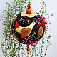Balloon interior collectible Khokhloma made of genuine leather on the Christmas tree. Interior elements. flowersstyle (flowersstyle). Online shopping on My Livemaster.  Фото №2