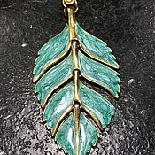 Винтаж handmade. Livemaster - original item Pendant, Turquoise leaf pendant, Oriflame, Sweden. Handmade.