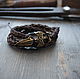 Braided genuine leather bracelet with a bronze sword, Braided bracelet, Volgograd,  Фото №1