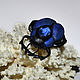 Order Brooch made of leather with Topaz 'Blue beetle'. leather fantasies. Livemaster. . Brooches Фото №3