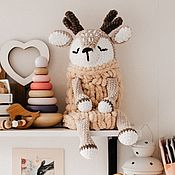Куклы и игрушки handmade. Livemaster - original item Fawn pajama top, knitted deer, plush toy. Handmade.