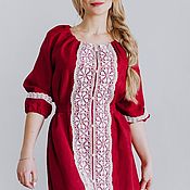 "Птицы Павы" платье с поясом, русский стиль