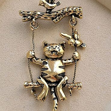Украшения ручной работы. Ярмарка Мастеров - ручная работа Брошь "Котик ". Handmade.