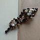 Hair Clip with Crystals large vintage Czech glass 50s, Vintage hairpins, Astrakhan,  Фото №1
