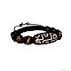 Order Shamballa bracelet with Dzi 9 eye tiger's eye in the skin. Jewelry Elena. Livemaster. . Charm bracelet Фото №3