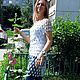 Вязаная пляжная ажурная туника из хлопка, необычное пляжное платье. Туники. Юлия - Вязаные изделия. Ярмарка Мастеров.  Фото №6