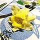 Daffodil yellow. A beaded brooch. Brooches. Elena Borkova (divelen). My Livemaster. Фото №6