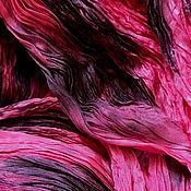 Аксессуары handmade. Livemaster - original item Silk scarf pink with black bright stole batik gift for a woman. Handmade.