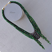 Украшения handmade. Livemaster - original item A sprig of lavender and a New Year - a beaded necklace. Handmade.