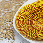Материалы для творчества handmade. Livemaster - original item 1 mm Bright gold hard rope. Handmade.