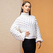 Одежда handmade. Livemaster - original item White Angora sweater. Handmade.