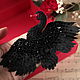 Заказать Черный лебедь. Black swan. Брошь. Wonderful bird. Irina Zhovner. Ярмарка Мастеров. . Брошь-булавка Фото №3