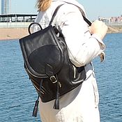 Сумки и аксессуары handmade. Livemaster - original item Backpack leather female black Antoinette Mod R50-713. Handmade.
