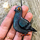 Brooch ' Grey funny pigeon with orange eyes bird'. Brooches. greenfox-23. Online shopping on My Livemaster.  Фото №2