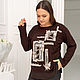 Jersey Jumper with embroidery brown. Jumpers. natali. My Livemaster. Фото №5
