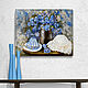 Wildflower bouquet painting still life oil on canvas Forget me not art. Pictures. Art Gallery by Natlya Zhdanova. Online shopping on My Livemaster.  Фото №2