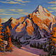 Buy an oil painting, Buy a mountain landscape at sunset. Winter mountains. Pictures. pirogov-maxim. My Livemaster. Фото №5