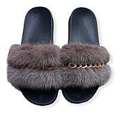 Обувь ручной работы handmade. Livemaster - original item Flip-flops with mink fur gray. Handmade.