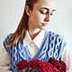Заказать Жилет женский вязаный с косами (джемпер безрукавка) V вырез. SweaterLand (Вяжу для Вас (Ирина). Ярмарка Мастеров. . Жилеты Фото №3