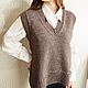 Women's knitted vest with slits (sleeveless jumper) V neck. Vests. Knit for you (Irina). My Livemaster. Фото №6