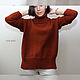  Women's Short Terracotta sweater. Sweaters. CUTE-KNIT by Nata Onipchenko. My Livemaster. Фото №5