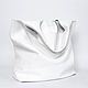 Bag Bag leather white String bag medium Package T shirt Shopper Bag leather, Sacks, Moscow,  Фото №1