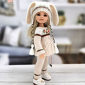 Clothes for Paola Reina dolls. Cream set.Beret and sweater