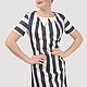 Striped cotton dress with a pearl collar short, Dresses, Moscow,  Фото №1