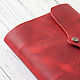 Leather Notepad A6 red on the button. Notebooks. AM.Masterskaya (am-masterskaya). Online shopping on My Livemaster.  Фото №2