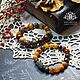 Set of three bracelets 'Honey Autumn'. Bead bracelet. Handiwork decorations. My Livemaster. Фото №4