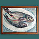 Картина. Рыба на тарелке, Картины, Москва,  Фото №1