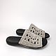 Fishnet flip-flops, p.37, grey linen. Flip flops. florina34. My Livemaster. Фото №5