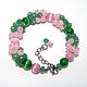 Order Bracelet made of beads and stones pink and green. krasota-prirody. Livemaster. . Bead bracelet Фото №3