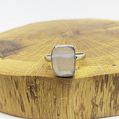 Украшения handmade. Livemaster - original item 18.5 r-r Ring ring with gray-white agate. Handmade.